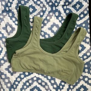 ARQ Wide Strap Bra set, Fern and Celadon